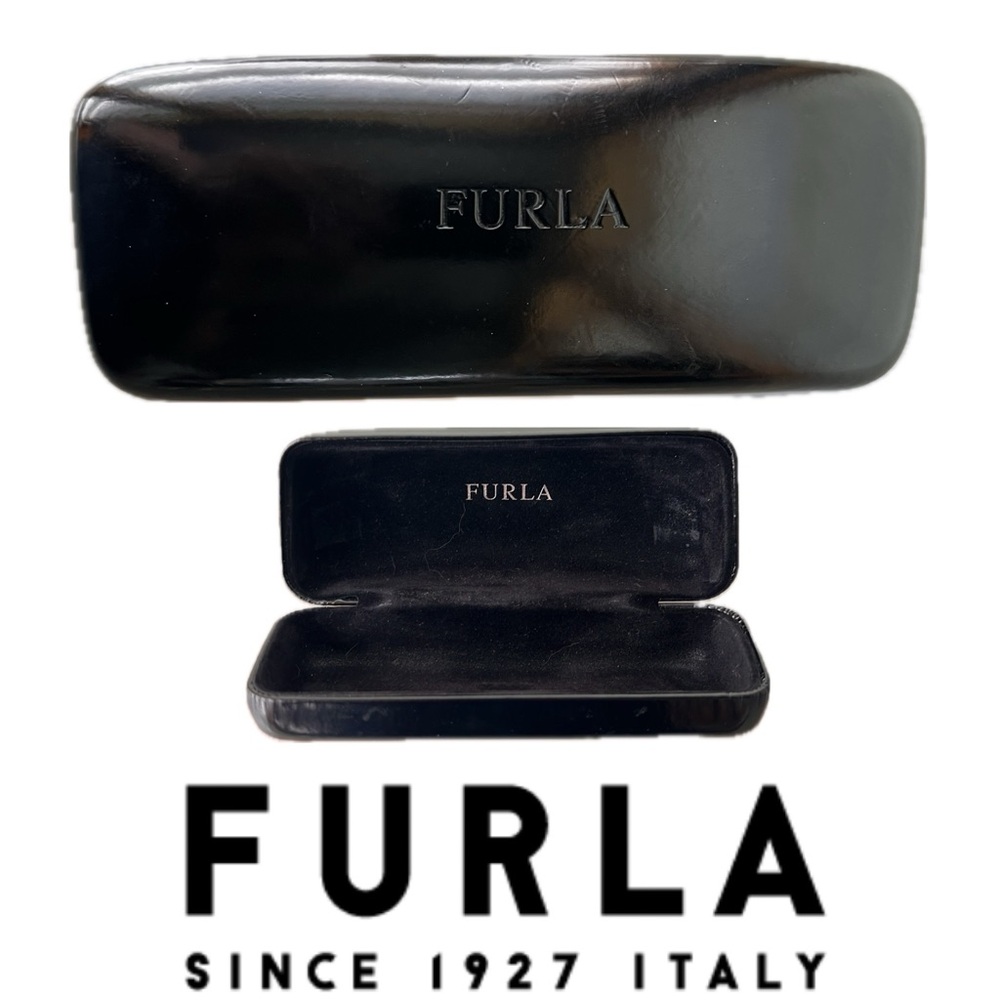 👀Glossy Black Leather Eyewear Case by Furla — Unisex